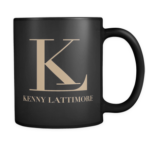 Kenny Lattimore White Logo Black Mug